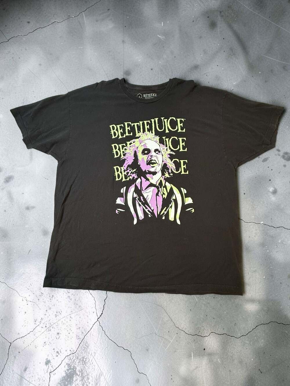 Beetlejuice Graphic Logo Men's Black Crew Neck T-Shirt